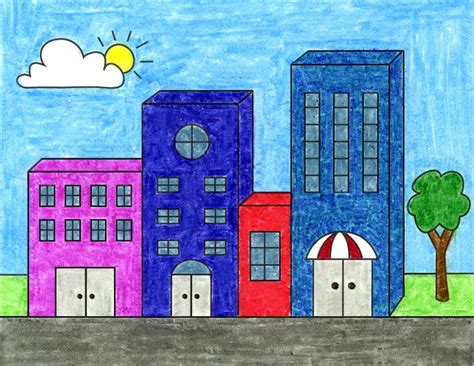 How To Draw Easy 3d Buildings · Art Projects For Kids Kids Art