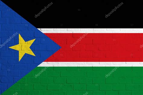bandera de sudán del sur pared de ladrillo textura de la bandera de sudán del sur 2023