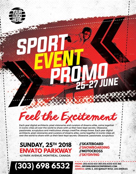 Sport Event Promo Flyer Print Templates Graphicriver