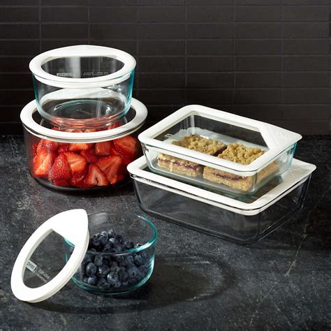 Pyrex Ultimate 10 Piece Glass Food Storage Set Reviews Crate And Barrel