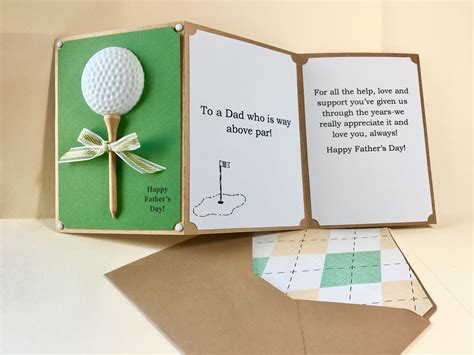 An Open Book With A Golf Ball On It And A Card Attached To The Cover