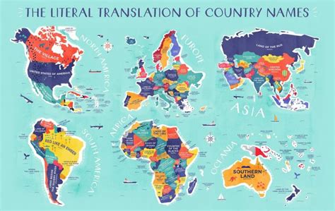 Este Mapa Muestra La Traducción Literal De Los Nombres De Países