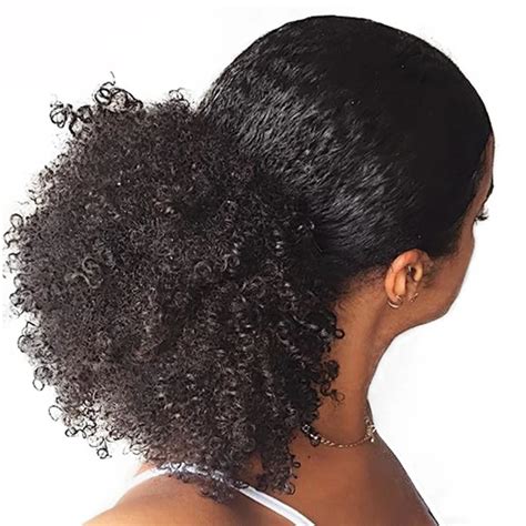 Buy Ponytail Human Hair Brazilian 3b 3c Kinky Curly