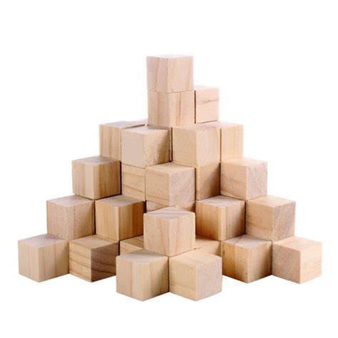 Buy Supla 120pcs 1 Inch Natural Solid Cube Wooden Unfinished Craft Wood