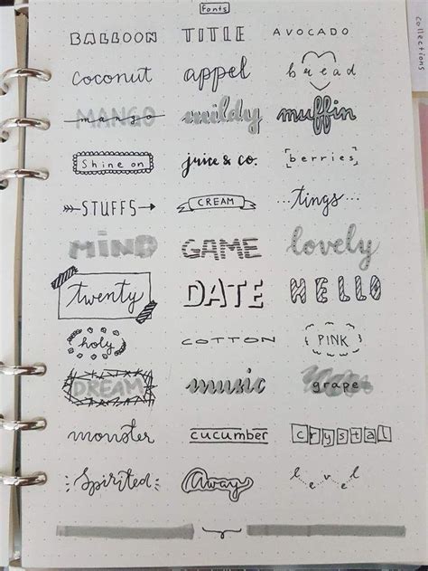 Tumblr And Aesthetic Title And Header Ideas Bullet Journal Font
