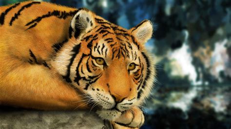 Wallpaper Tiger Rest Art Picture 3840x2160 Uhd 4k Picture Image