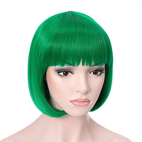 Onedor 10 Short Straight Hair Flapper Cosplay Costume Bob Wig T2615 Green Pricepulse