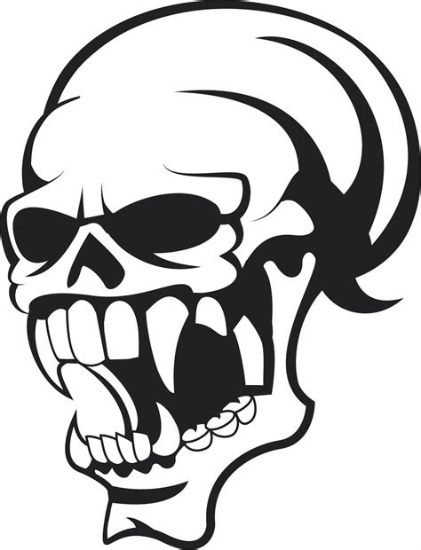 Scary Skull With Fangs Car Decal Sticker Gympie Stickers