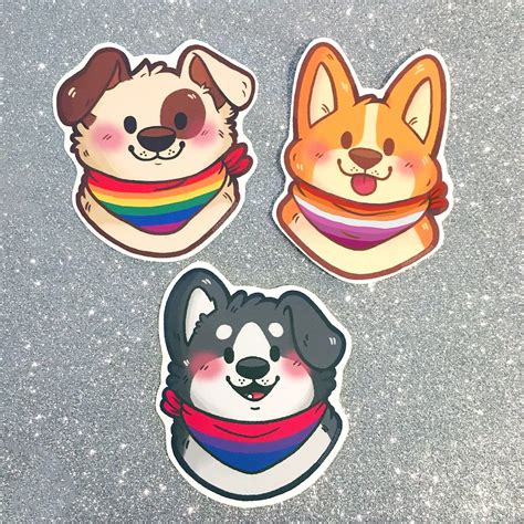 Pride Puppies Stickers Lgbt Waterproof Pride Flag Diecut Etsy