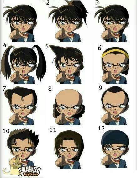 Detective Conan With Different Hairstyles Anime Phim Hoạt Hình Đang Yêu
