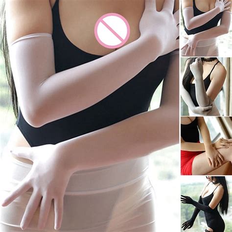 1pair ladies ultra thin sheer seamless long five finger gloves affordable pantyhose tights
