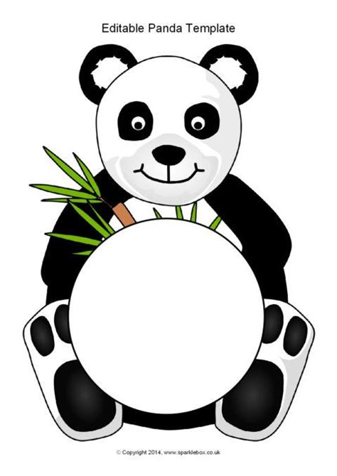Editable Panda Template Sb10313 Sparklebox Panda Activities