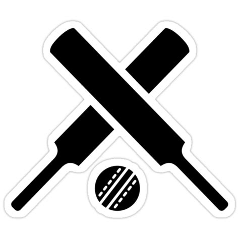 Crossed Cricket Bats Ball Stickers By Designzz Redbubble