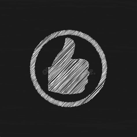 Thumbs Up Sketch White Vector Icon Hand Drawn Gesture Symbol Stock