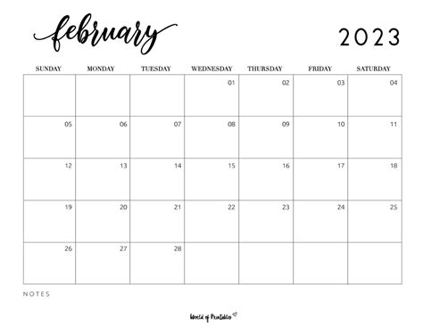 Editable Calendar February 2023 Printable Template Calendar