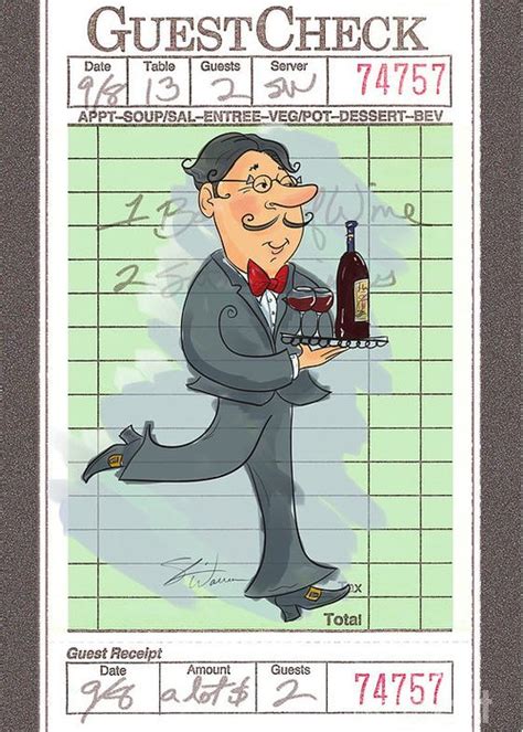 Guest Check Waiter Greeting Card For Sale By Shari Warren