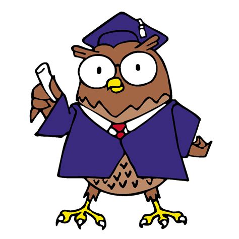Clip Art Cartoon Professor Owl Color Abcteach