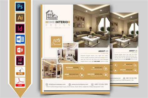 Interior Design Service Flyer Vol 02 Flyer Templates ~ Creative Market