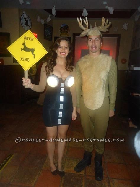 Hilarious Deer In Headlights Couple Costume This Website Is The Pinterest Of Costumes Funny