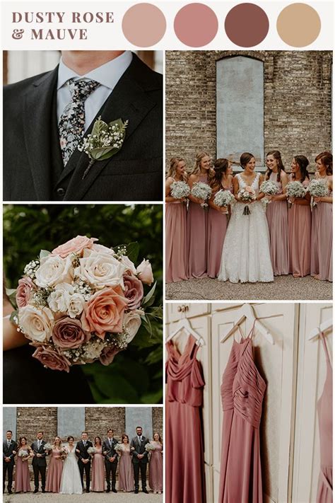 Dusty Rose And Mauve Wedding Color Palette For Bridesmaids With Rose