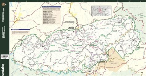 Smoky Mountain National Park Trail Map Vector U S Map