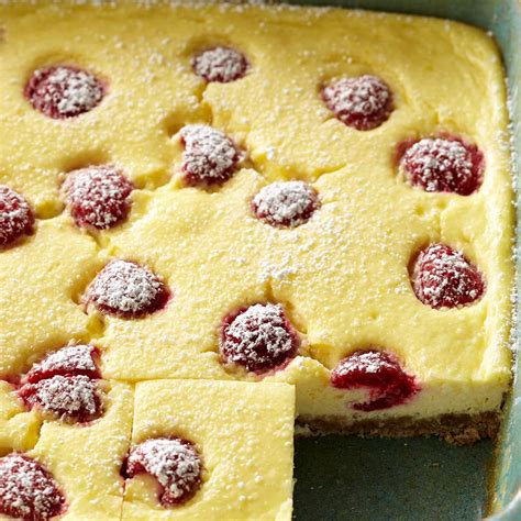 Raspberry Lemon Cheesecake Bars Recipe Eatingwell