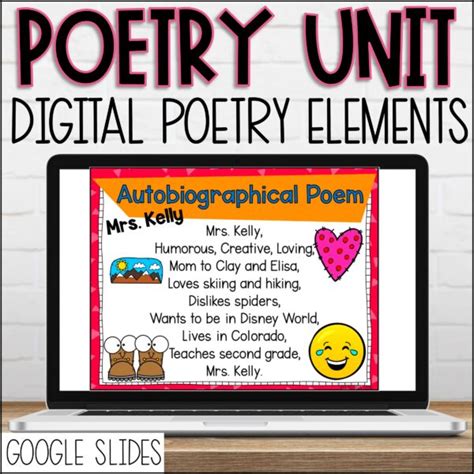 Digital Poetry Elements Unit Writing Poems Figurative Language
