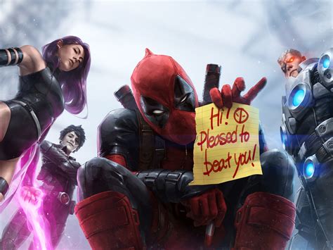 Marvel Future Fight Deadpool X Force Team Artwork Wallpaperhd Games