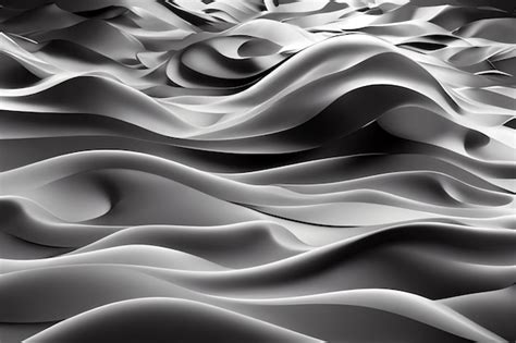 Premium Photo White And Black Background Abstract Wavy 3d Render