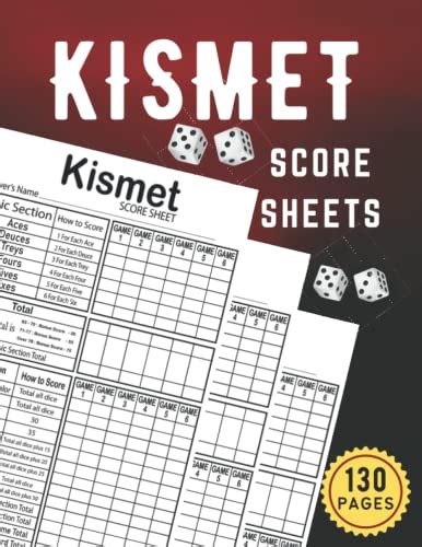 Kismet Score Sheets Large Score Pads For Scorekeeping Kismet Score
