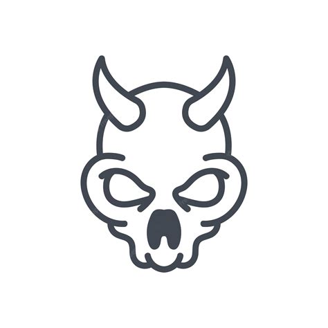 Premium Vector Demon Skull Line Art Mascot Logo