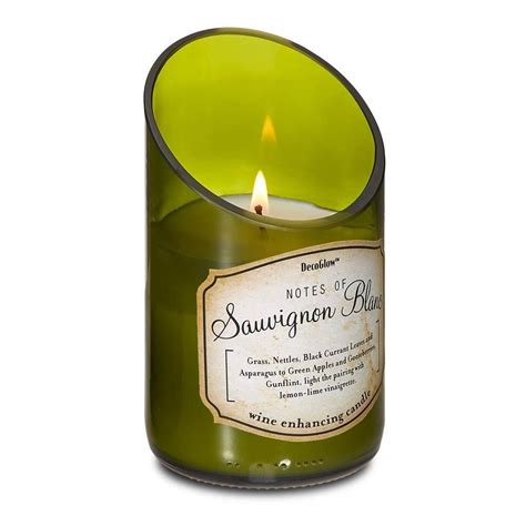Wine Bottle Sauvignon Blanc Scent Candle Wine Bottle Candles Glass
