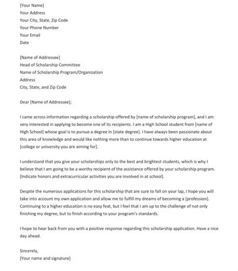 Scholarships are usually aimed at individuals who either possess strong academic prowess to succeed in the field of study, or are innovative enough to create businesses that can identify and resolve the biggest challenges faced by their community. College Scholarship Application Letter in 2020 ...