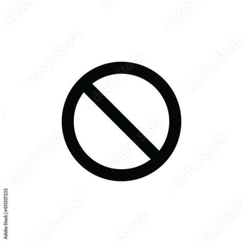 No Sign Ban Vector Icon Stop Symbol Red Circle With Oblique Line