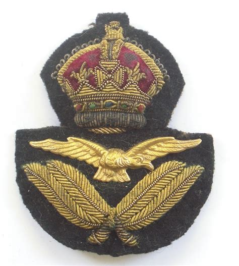 Raf Ww2 Officers Bullion Cap Badge In Flying