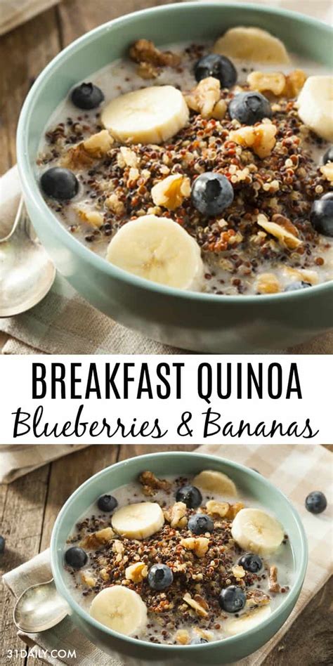 Healthy Breakfast Quinoa With Blueberries And Bananas 31 Daily