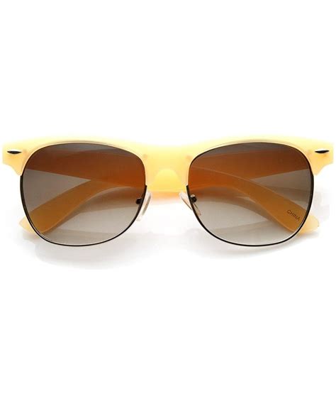 pastel color semi rimless half frame classic horn rimmed sunglasses orange co11fgmn97z