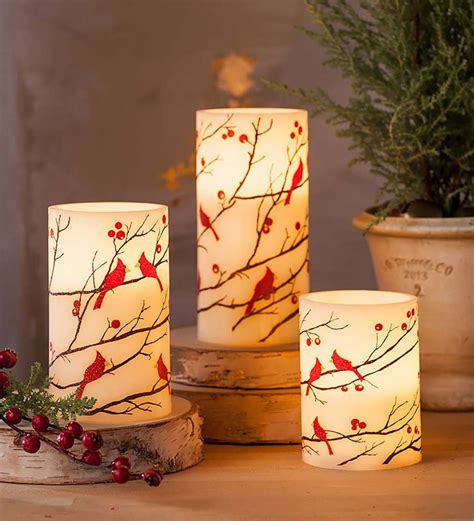 Flameless Wax Cardinal Candles Provides All The Beauty Of Real Candles