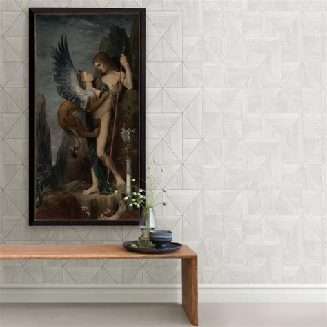 2908 25320 Cheverny Light Grey Geometric Wood Wallpaper