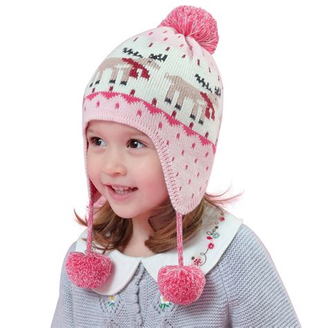 High Quality Christmas Cap Pink Beanie Toddler Baby Girls Winter Hat