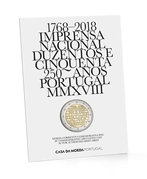 Portugal 2 Euro 2018 250th Anniversary National Printing Office