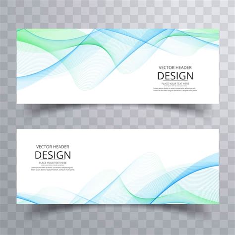 Premium Vector Abstract Business Wavy Banners Set Design