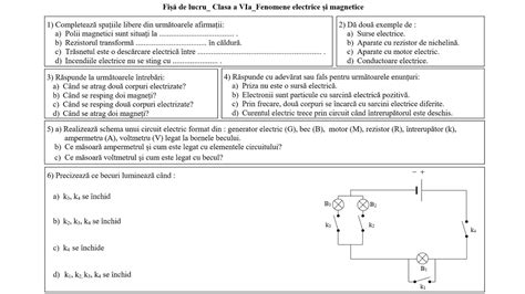 Fișă De Lucru Clasa A Vi A Fenomene Electrice și Magnetice Youtube