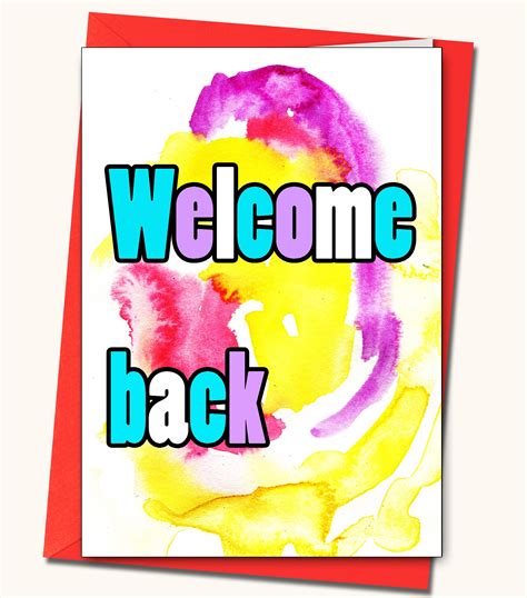 Extra Large A4 Welcome Back Handmade Greeting Card Etsy