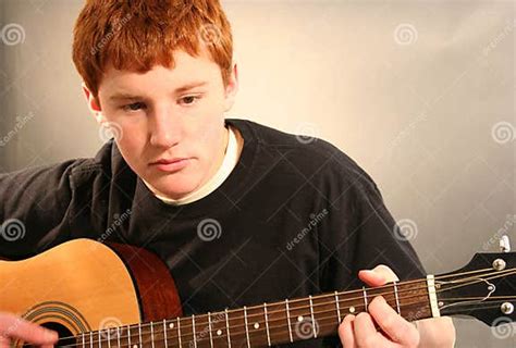 Boy Playing Guitar Stock Image Image Of Teenager Young 4105903