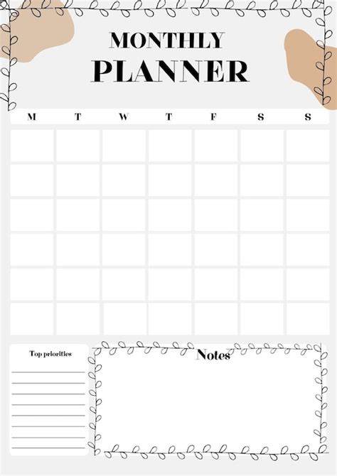 Monthly Planner Etsy