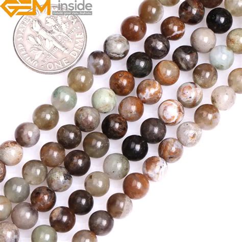 6mm 8mm Round Natural Brown Ocean Jasper Beads Loose Beads For Jewelry