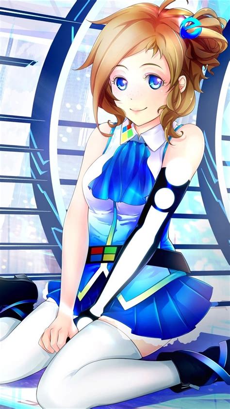 Internet Explorer Aizawa Inori Lächeln anime girl 2560x1440 QHD