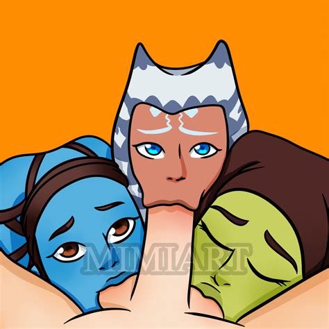 Rule 34 Aayla Secura Ahsoka Tano Alien Blowjob Blue Eyes Blue Skin