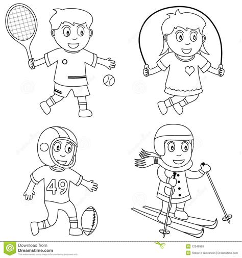 Although as olympic games 2012 approach, many sports we never think about are presented. Coloring Sport For Kids 4 Vector Illustration ...